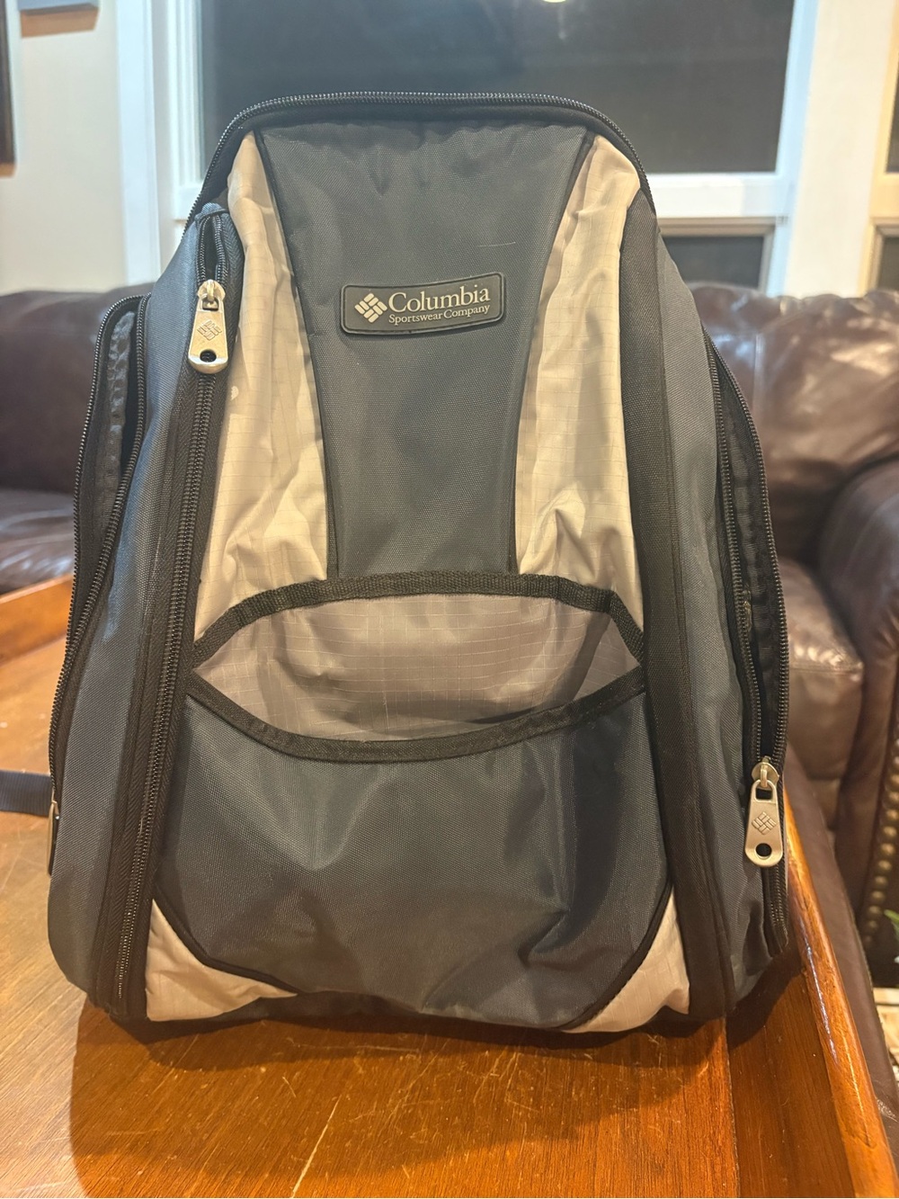 Columbia Diaper Bag Black and Cream Backpack with Multiple Zips